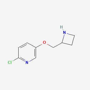 molecular formula C9H11ClN2O B15256142 5-[(Azetidin-2-yl)methoxy]-2-chloropyridine 