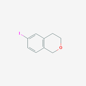 molecular formula C9H9IO B15256146 3,4-Dihydro-6-iodo-1H-2-benzopyran 