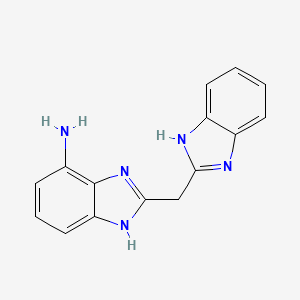 molecular formula C15H13N5 B15256239 2-[(1H-1,3-Benzodiazol-2-yl)methyl]-1H-1,3-benzodiazol-7-amine CAS No. 312772-80-8