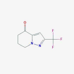 molecular formula C8H7F3N2O B15256304 2-(Trifluoromethyl)-4H,5H,6H,7H-pyrazolo[1,5-a]pyridin-4-one 