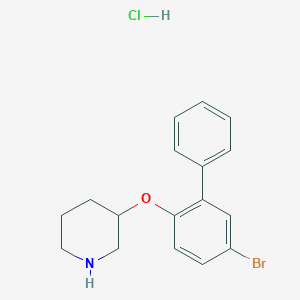 molecular formula C17H19BrClNO B1525633 5-Bromo[1,1'-biphenyl]-2-yl 3-piperidinyl ether hydrochloride CAS No. 1220030-61-4