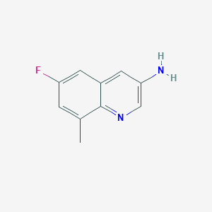 molecular formula C10H9FN2 B15256467 6-Fluoro-8-methylquinolin-3-amine 