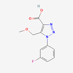 molecular formula C11H10FN3O3 B1525656 1-(3-fluorophenyl)-5-(methoxymethyl)-1H-1,2,3-triazole-4-carboxylic acid CAS No. 1239840-58-4
