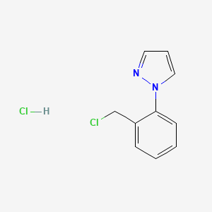 molecular formula C10H10Cl2N2 B1525661 1-[2-(Chloromethyl)phenyl]-1H-pyrazole hydrochloride CAS No. 1255717-84-0