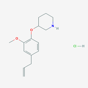 molecular formula C15H22ClNO2 B1525664 3-(4-Allyl-2-methoxyphenoxy)piperidine hydrochloride CAS No. 1219972-31-2