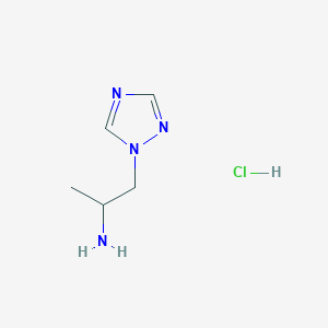 molecular formula C5H11ClN4 B15256645 1-(1H-1,2,4-triazol-1-yl)propan-2-amine hydrochloride 