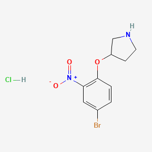 molecular formula C10H12BrClN2O3 B1525665 3-(4-Bromo-2-nitrophenoxy)pyrrolidine hydrochloride CAS No. 1219976-31-4