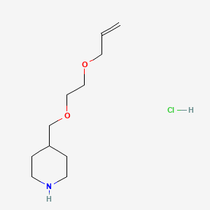 molecular formula C11H22ClNO2 B1525666 4-{[2-(Allyloxy)ethoxy]methyl}piperidine hydrochloride CAS No. 1220033-22-6