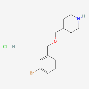 molecular formula C13H19BrClNO B1525668 4-(((3-Bromobenzyl)oxy)methyl)piperidine hydrochloride CAS No. 1220034-82-1