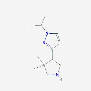 molecular formula C12H21N3 B15256709 3-(4,4-Dimethylpyrrolidin-3-yl)-1-(propan-2-yl)-1H-pyrazole 