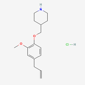 molecular formula C16H24ClNO2 B1525677 4-Allyl-2-methoxyphenyl 4-piperidinylmethyl ether hydrochloride CAS No. 1219972-29-8