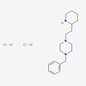 molecular formula C18H31Cl2N3 B1525693 1-Benzyl-4-[2-(2-piperidinyl)ethyl]piperazine dihydrochloride CAS No. 1220034-49-0