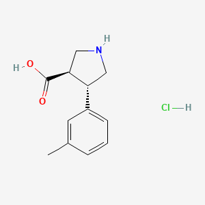 molecular formula C12H16ClNO2 B1525698 Trans-4-m-tolylpyrrolidine-3-carboxylic acid-HCl CAS No. 1049976-06-8