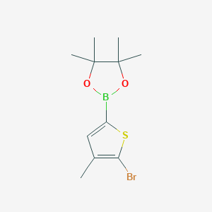 molecular formula C11H16BBrO2S B1525700 2-(5-Bromo-4-methylthiophen-2-YL)-4,4,5,5-tetramethyl-1,3,2-dioxaborolane CAS No. 1111095-99-8