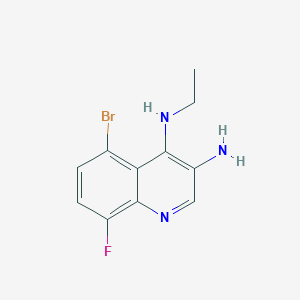 molecular formula C11H11BrFN3 B15257008 5-Bromo-N4-ethyl-8-fluoroquinoline-3,4-diamine 