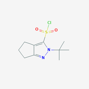 molecular formula C10H15ClN2O2S B15257053 2-tert-Butyl-2H,4H,5H,6H-cyclopenta[c]pyrazole-3-sulfonyl chloride 