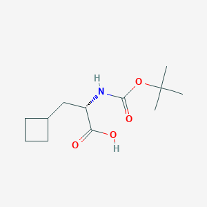 molecular formula C12H21NO4 B1525714 (S)-2-((tert-Butoxycarbonyl)amino)-3-cyclobutylpropanoic acid CAS No. 478183-60-7