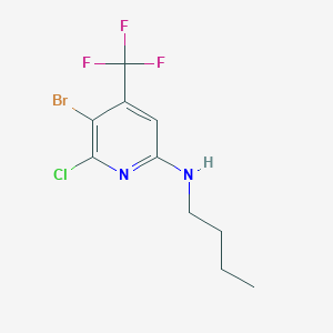 molecular formula C10H11BrClF3N2 B1525725 (5-Bromo-6-chloro-4-trifluoromethyl-pyridin-2-YL)-butyl-amine CAS No. 1089330-46-0