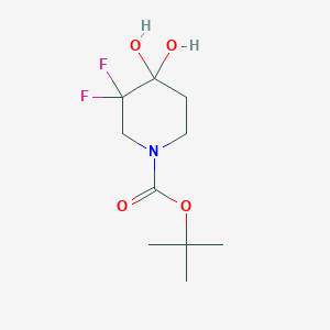 molecular formula C10H17F2NO4 B1525726 tert-Butyl 3,3-difluoro-4,4-dihydroxypiperidine-1-carboxylate CAS No. 1067914-83-3