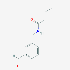 molecular formula C12H15NO2 B15257268 N-[(3-Formylphenyl)methyl]butanamide 
