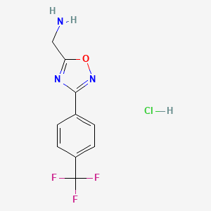molecular formula C10H9ClF3N3O B1525734 5-Aminomethyl-3-(4-(trifluoromethyl)phenyl)-[1,2,4]oxadiazole hydrochloride CAS No. 1208081-10-0