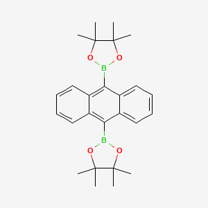 molecular formula C26H32B2O4 B1525738 9,10-Bis(4,4,5,5-tetramethyl-1,3,2-dioxaborolan-2-yl)anthracene CAS No. 863992-56-7