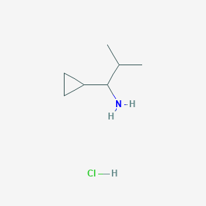 molecular formula C7H16ClN B1525768 1-Cyclopropyl-2-methylpropan-1-amine hydrochloride CAS No. 54187-26-7