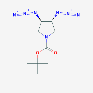 molecular formula C9H15N7O2 B1525769 trans-N-BOC-3,4-Diazido pyrrolidine CAS No. 288314-13-6