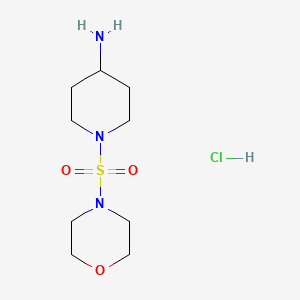 molecular formula C9H20ClN3O3S B1525778 1-(Morpholine-4-sulfonyl)piperidin-4-amine hydrochloride CAS No. 1228070-80-1
