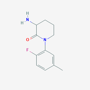 molecular formula C12H15FN2O B1525782 3-Amino-1-(2-fluoro-5-methylphenyl)piperidin-2-one CAS No. 1315365-31-1