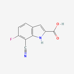 molecular formula C10H5FN2O2 B15257878 7-Cyano-6-fluoro-1H-indole-2-carboxylic acid 
