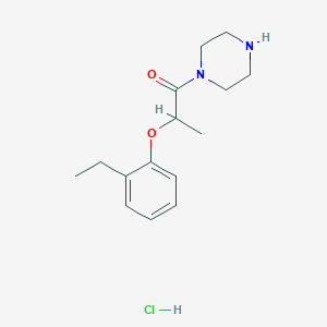 molecular formula C15H23ClN2O2 B1525829 2-(2-Ethylphenoxy)-1-(piperazin-1-yl)propan-1-one hydrochloride CAS No. 1334149-65-3