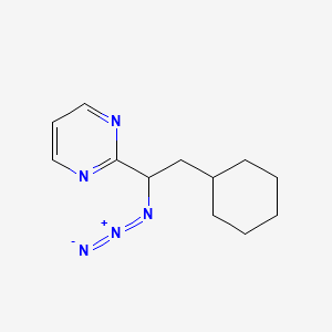 molecular formula C12H17N5 B1525831 2-(1-Azido-2-cyclohexylethyl)pyrimidine CAS No. 1334148-45-6
