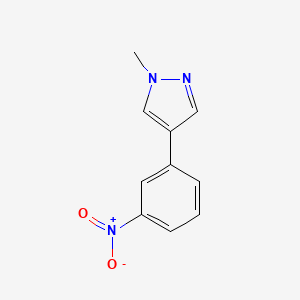 molecular formula C10H9N3O2 B15258316 1-Methyl-4-(3-nitrophenyl)-1H-pyrazole 