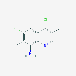 molecular formula C11H10Cl2N2 B15258330 4,6-Dichloro-3,7-dimethylquinolin-8-amine 