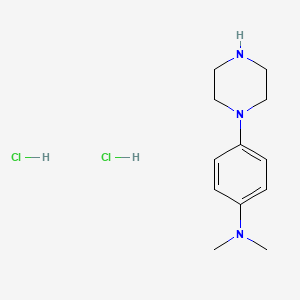 molecular formula C12H21Cl2N3 B1525837 N,N-dimethyl-4-(piperazin-1-yl)aniline dihydrochloride CAS No. 1354952-71-8