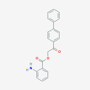 molecular formula C21H17NO3 B152584 2-Amino-benzoic acid 2-biphenyl-4-yl-2-oxo-ethyl ester CAS No. 130627-14-4