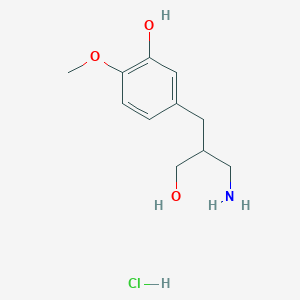 molecular formula C11H18ClNO3 B1525844 5-[2-(Aminomethyl)-3-hydroxypropyl]-2-methoxyphenol hydrochloride CAS No. 1354963-81-7