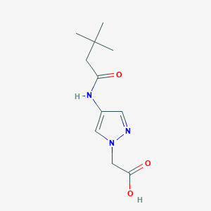 molecular formula C11H17N3O3 B1525847 2-[4-(3,3-dimethylbutanamido)-1H-pyrazol-1-yl]acetic acid CAS No. 1178852-34-0