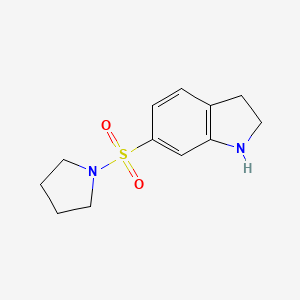 molecular formula C12H16N2O2S B1525849 6-(pyrrolidine-1-sulfonyl)-2,3-dihydro-1H-indole CAS No. 1307239-56-0
