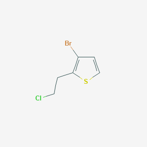 molecular formula C6H6BrClS B15258571 3-Bromo-2-(2-chloroethyl)thiophene 