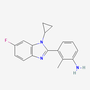 3-(1-cyclopropyl-6-fluoro-1H-1,3-benzodiazol-2-yl)-2-methylaniline