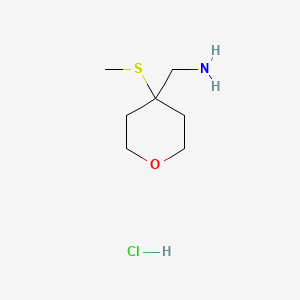 [4-(Methylsulfanyl)oxan-4-yl]methanamine hydrochloride