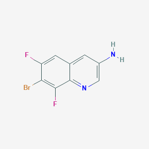 molecular formula C9H5BrF2N2 B15258729 7-Bromo-6,8-difluoroquinolin-3-amine 