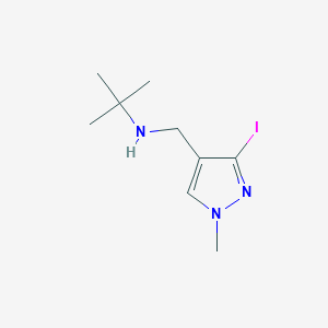 molecular formula C9H16IN3 B15258798 tert-Butyl[(3-iodo-1-methyl-1H-pyrazol-4-yl)methyl]amine 