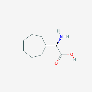 molecular formula C9H17NO2 B1525902 (S)-2-amino-2-cycloheptylacetic acid CAS No. 49606-92-0