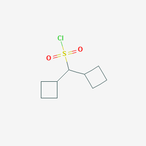 molecular formula C9H15ClO2S B15259034 Dicyclobutylmethanesulfonyl chloride 