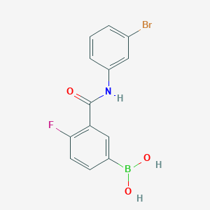 molecular formula C13H10BBrFNO3 B1525918 3-(3-Bromophenylcarbamoyl)-4-fluorophenylboronic acid CAS No. 1451393-30-8