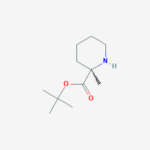 molecular formula C11H21NO2 B15259236 tert-Butyl (2R)-2-methylpiperidine-2-carboxylate 