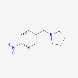 molecular formula C10H15N3 B1525929 2-Pyridinamine, 5-(1-pyrrolidinylmethyl)- CAS No. 913573-02-1